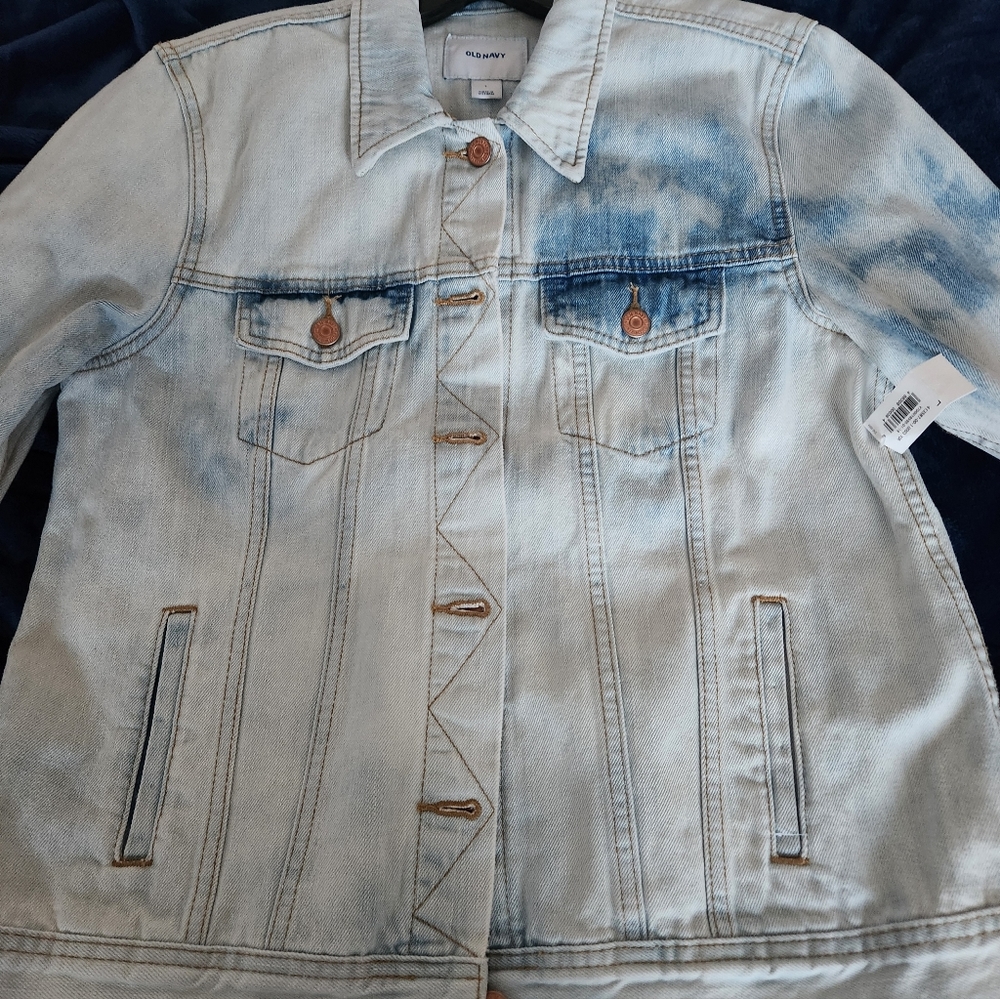 Old navy tie dye denim jacket large